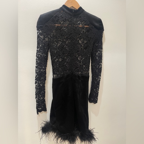 NADINE MERABI Black Lace Long Sleeve Dress - Picture 5 of 10